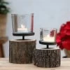Windlicht Aus Glas Auf Eiche -Fashion Garden Store 0810702876 0810702933 Windlicht Glas auf Eiche Holz Metall Glas 100038 1
