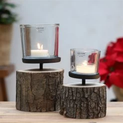 Windlicht Aus Glas Auf Eiche