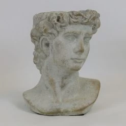 Zement-Pflanzkopf 'Caesar', Weiß