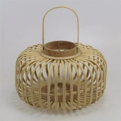 Laterne Bambus Mit Glaseinsatz, Ø 39 X H 25 Cm
