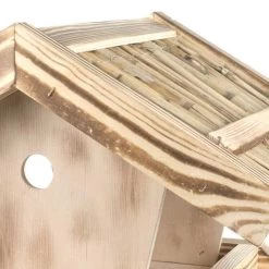 Kölle Vogelfutterhaus Aus Kiefernholz, Mit Strohdach, Ca. 30 X 38 Cm -Fashion Garden Store 0910100033 Koelle Futterspender Kiefernholz natur Strohdach ca30x38cm 2 117705