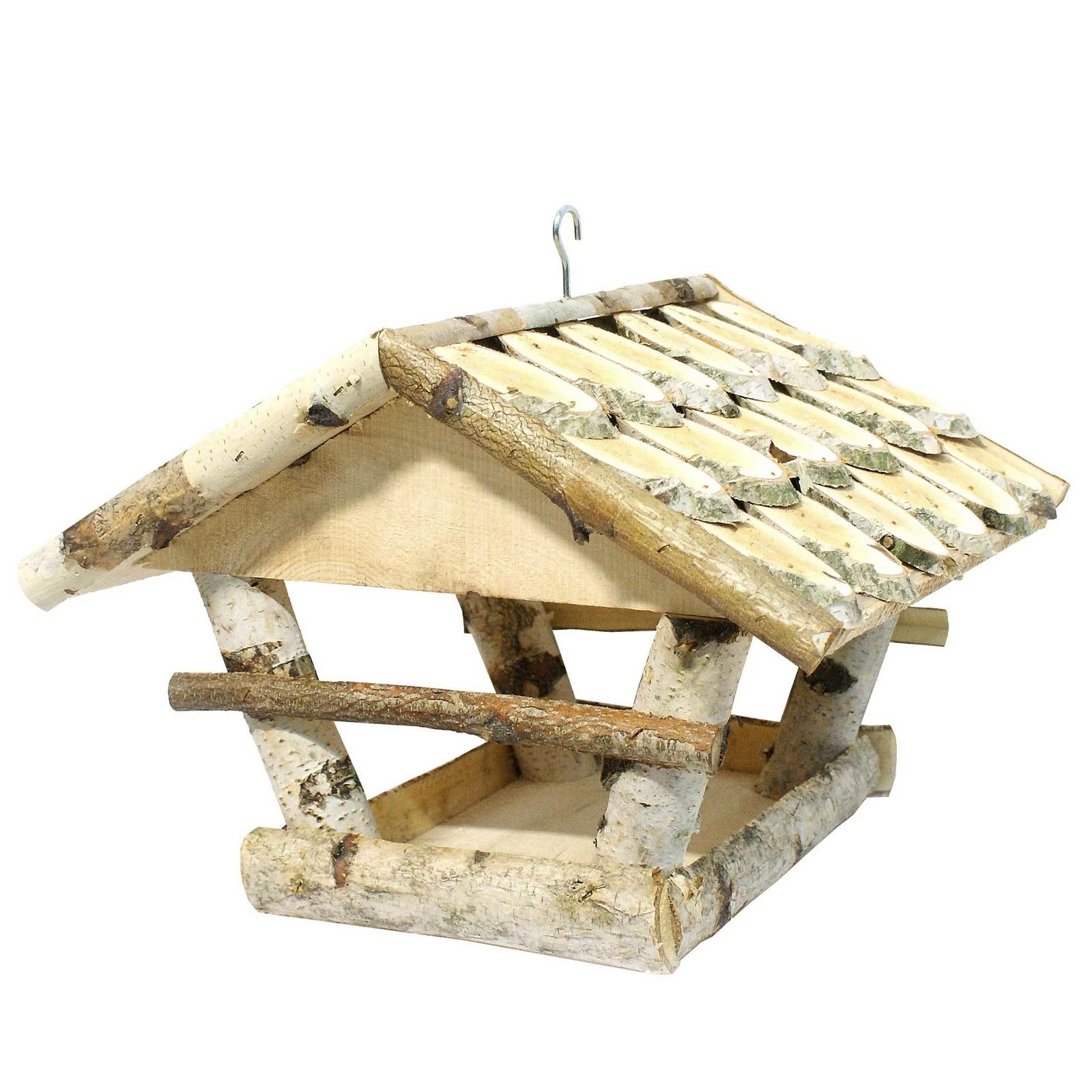 Vogelhaus Mit Birkendach, 38 X 32 X 26 – 29 Cm Zum Aufhängen 3 Vogelhaus Mit Birkendach, 38 X 32 X 26 – 29 Cm Zum Aufhängen