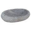 Vogeltränke 'Fluss-Stein', Grau, Naturstein, 6 X 20 X 20 Cm