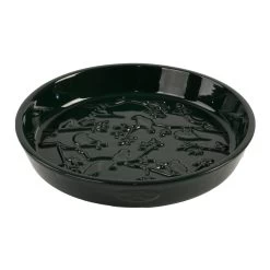 Vogeltränke Mit Keramik-Relief, Grün, Ca. Ø 28 X 5 Cm