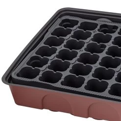 Anzuchtgewächshaus Mit Deckel & Topfplatte, 72 Töpfe Gelocht, Bordeaux -Fashion Garden Store 0910301388 H36076 3 96182