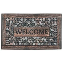 Fussmatte 'Printed Lima Framed Pebbles', Braun, 45 X 75 Cm