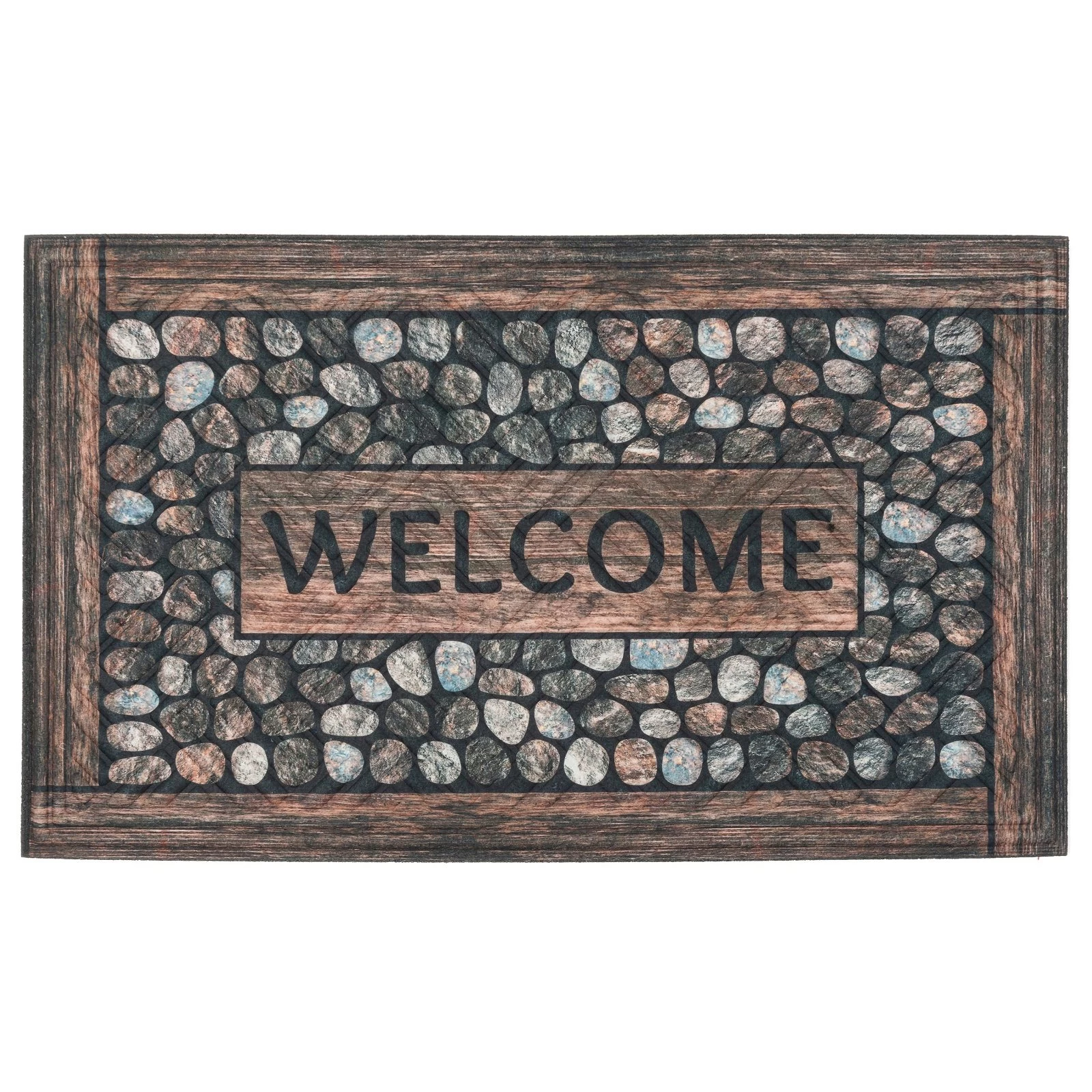 Fussmatte 'Printed Lima Framed Pebbles', Braun, 45 X 75 Cm 3 Fussmatte 'Printed Lima Framed Pebbles', Braun, 45 X 75 Cm