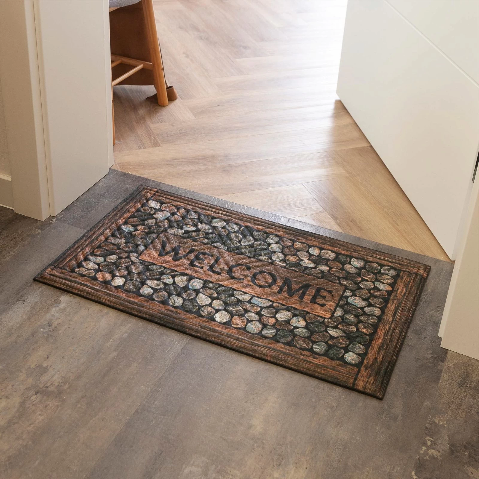 Fussmatte 'Printed Lima Framed Pebbles', Braun, 45 X 75 Cm 4 Fussmatte 'Printed Lima Framed Pebbles', Braun, 45 X 75 Cm – Bild 2