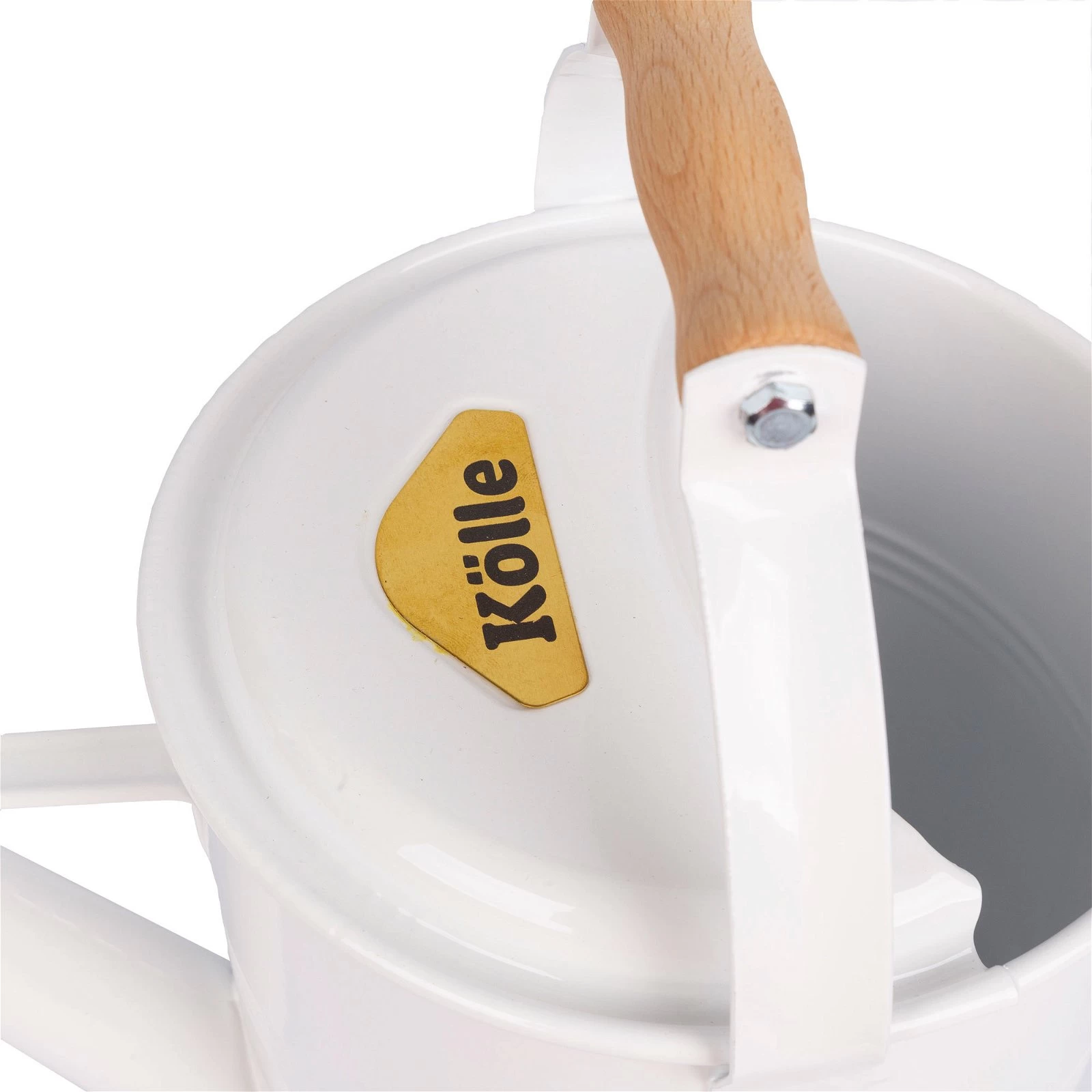 Zinkgießkanne Mit Holzgriff & Messingbrause, Weiß 5 Zinkgießkanne Mit Holzgriff & Messingbrause, Weiß – Bild 3