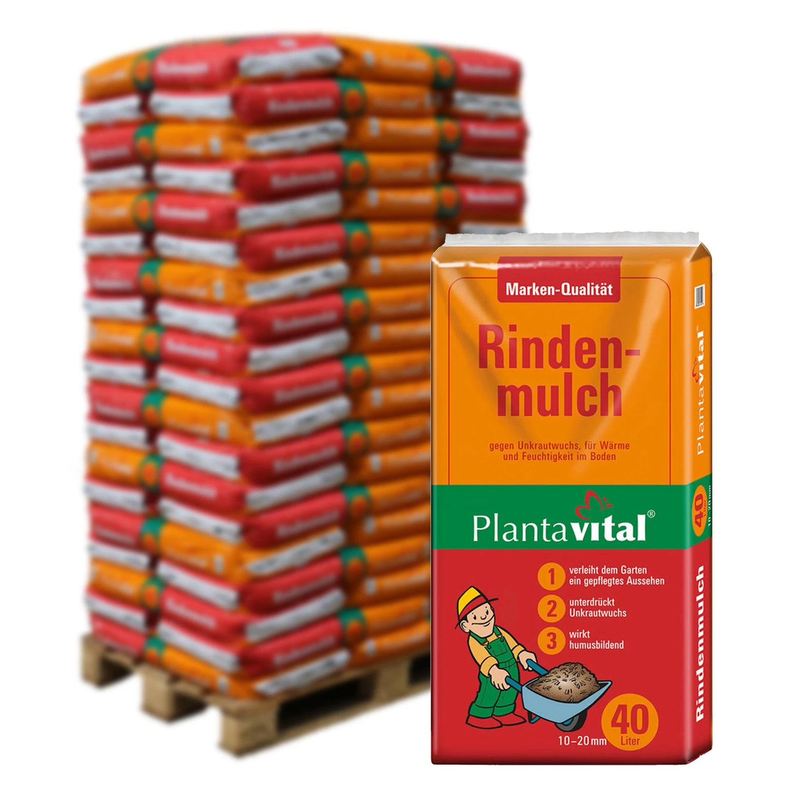 Plantavital Rindenmulch Fein, 2280l, 57 Sack á 40l 3 Plantavital Rindenmulch Fein, 2280l, 57 Sack á 40l