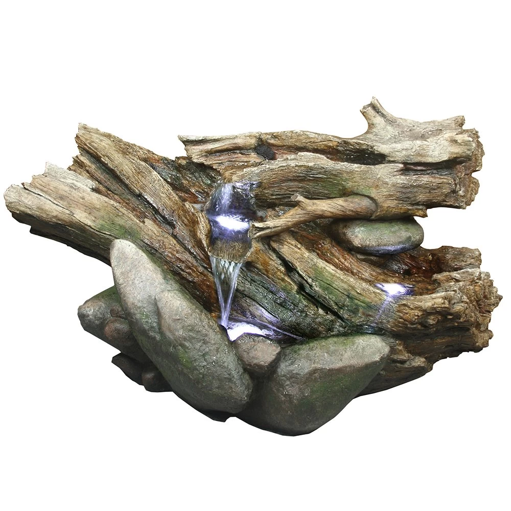 Brunnen Aus Polyresin Mit Pumpe, 3 LED Und 10 M Kabel, Ca. 96x45x58 Cm 3 Brunnen Aus Polyresin Mit Pumpe, 3 LED Und 10 M Kabel, Ca. 96x45x58 Cm