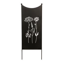 Stele 'Wildblumen', Schwarz-matt, Höhe Ca. 120 Cm