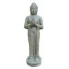 Buddha Stehend, Grau, Steinguss, 36 X 28 X 119 Cm, 75 Kg