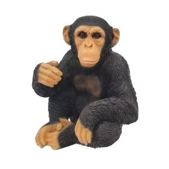 Dekofigur Schimpanse, Schwarz, Höhe Ca. 52 Cm