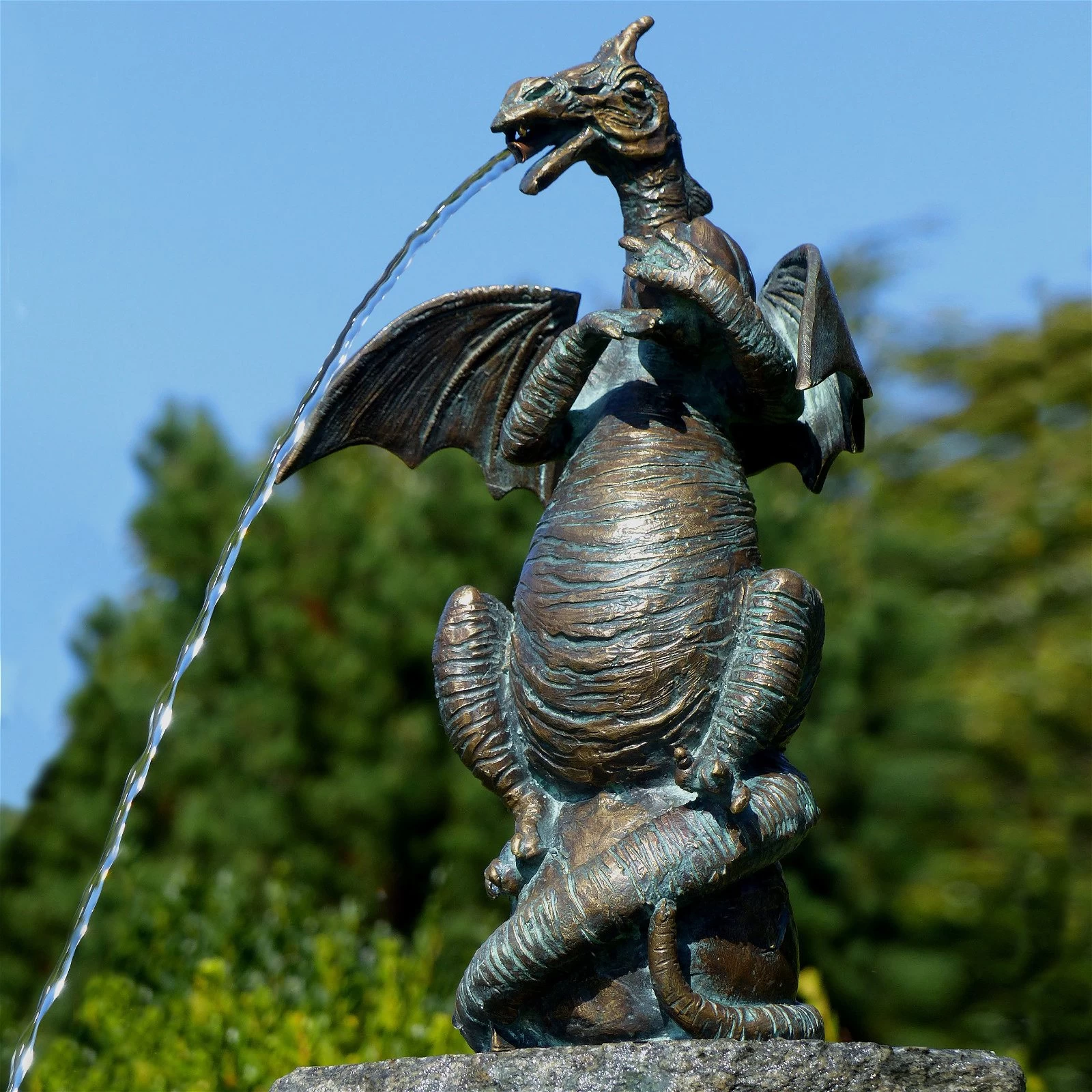 Rottenecker Bronze-Drache Mit Walnuss, Wasserspeiend, 29 X 19 X 11 Cm 3 Rottenecker Bronze-Drache Mit Walnuss, Wasserspeiend, 29 X 19 X 11 Cm