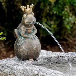 Froschkönig Leopold, Braun, Bronze, H 20 X 10 X 11 Cm