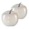 Dekoapfel PEARL, 2er-Set, Keramik, Weiß, 15 X 12,5 Cm -Fashion Garden Store 2040213058 Keramik Apfel PEARL EFCT weiss 1 80251