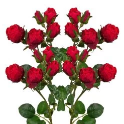Kunstpflanze Polyantarose, Rot, 39 Cm, 4 Stück