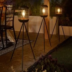 Solarlaterne 'Lighthouse', Schwarz, Metall, Höhe 92 Cm -Fashion Garden Store 2950100608 Solar Motive Laterne metall Modell Lighthouse H92cm 1 96752