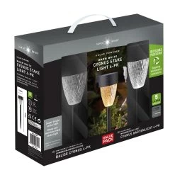 Gartenleuchte 'Cygnus', 4er-Set, Grau, Edelstahl -Fashion Garden Store 2950100644 Cygnus warmweisses Licht 4er Pack 5 Lumen 100357