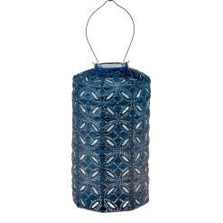 Solarlaterne 'Cylinder 18 Mandela', Petrol, Ø 18 X 33 Cm