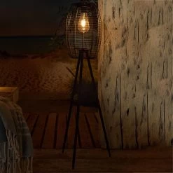 Solar-Standleuchte 'Killarney', Schwarz, Metall, Ø 20,5 X H 32 Cm -Fashion Garden Store 2950100705 Solar Filament LED Dreibein Killarney 4 120445