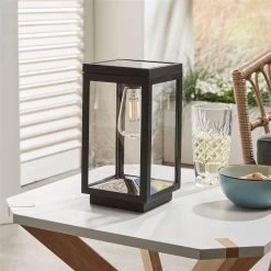 Solar-Tischleuchte 'Amsterdam', Schwarz, Ø 12 X H 22 Cm -Fashion Garden Store 2950100715 Solar Kunststoff Tischleuchte Amsterdam 2 120467