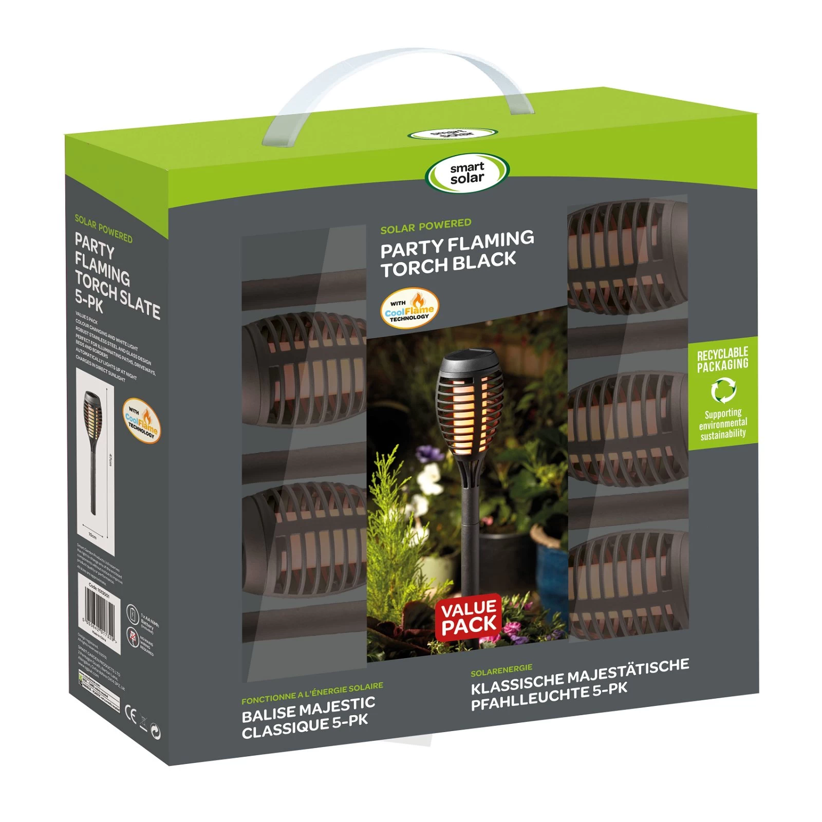 Solar Gartenfackel, 5er-Pack, Schwarz, 47 X 7,4 Cm 4 Solar Gartenfackel, 5er-Pack, Schwarz, 47 X 7,4 Cm – Bild 2