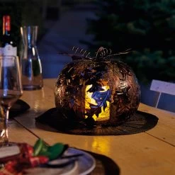 Gartenleuchte Kürbis Mit Blatt, Kupfer, Ca. 23,5 X 28 Cm -Fashion Garden Store 2950200261 Kuerbis mit Blatt 3 90116