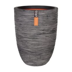 Pflanzvase Rib Bella, Anthrazit, Ø 36 X H 47 Cm