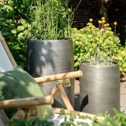 Pflanzgefäß 'Rowen', Silber, Ø 31 X H 55 Cm -Fashion Garden Store 3210801635 3210801636 3210801637 3210801638 Pflanzgefaess Rowen silber 11 115028