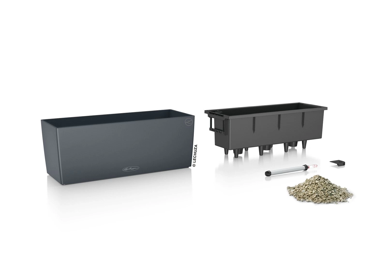 LECHUZA Balconera Color All-in-One-Set, Schiefergrau, 50 X 19 X 19 Cm 4 LECHUZA Balconera Color All-in-One-Set, Schiefergrau, 50 X 19 X 19 Cm – Bild 2