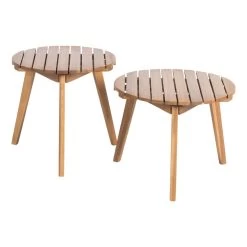 Hocker/Beistelltisch FSC®-Akazienholz Rund Ø Ca. 50 Cm, Höhe 40 Cm -Fashion Garden Store 3910201566 Hocker Beistelltisch Koelle 50cm rund 40cm FSC Akazie 02 48041