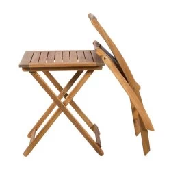 Balkonset „Balkonien“ Aus Akazienholz, 3-teilig, Silbergrau -Fashion Garden Store 3910201594 Balkonset 3tlg Balkonien Koelle FSC Akazie Textilen silbergrau 12 59759