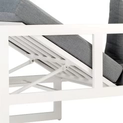 Best Loungeset "Rhodos" 3tlg. Weiß, Modernes Design, Komfortabel, Groß -Fashion Garden Store 3910302348 Loungeset Rhodos 3tlg weiss Auflagen grau 2 2 59577