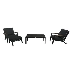 Loungeset 'Australien', 4tlg, Anthrazit -Fashion Garden Store 3910302417 Loungeset Australien 4tlg Koelle 2xSessel 1xTisch 1xHocker inkl Aufl 1 59766