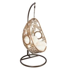 Hängesessel Rhodes, Natur, Inkl. Kissen, Handgewebt, 195 X 95 X 95 Cm -Fashion Garden Store 3910302500 Haengesessel Rhodes natur inkl Kissen ca95x95x195cm6 71990