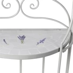 Mosaik-Regal Lille, Hellgrau, Lavendel-Mosaikfliesen, Ca. 28 X 53 X 126 Cm -Fashion Garden Store 3910302502 Mosaik Regal lille hellgrau ca28x53x126cm4 72002