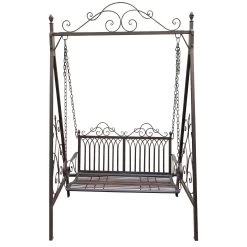 Metall-Schaukelbank Bordeaux, Braun, Ca. 89 X 150 X 231 Cm -Fashion Garden Store 3910302503 MetallSchaukelbank Bordeaux braun2 75545