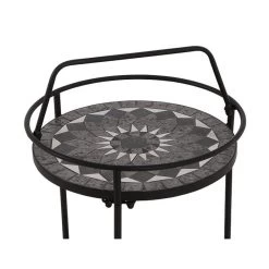 Siena Garden Serviertisch, Como, Matt Schwarz, Ca. 71 X 70 X 35 Cm 13 Siena Garden Serviertisch, Como, Matt Schwarz, Ca. 71 X 70 X 35 Cm -Fashion Garden Store 3910302506 Serviertisch Como matt schwarz Mosaik dunkgelgrau1 74991