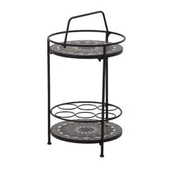 Siena Garden Serviertisch, Como, Matt Schwarz, Ca. 71 X 70 X 35 Cm 12 Siena Garden Serviertisch, Como, Matt Schwarz, Ca. 71 X 70 X 35 Cm -Fashion Garden Store 3910302506 Serviertisch Como matt schwarz Mosaik dunkgelgrau2 74990