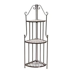 Siena Garden Eckregal, Como, Matt Schwarz, Ca. 141,5 X 36 X 36 Cm -Fashion Garden Store 3910302508 Eckregal Como matt schwarz Mosaik dunkelgrau 74996