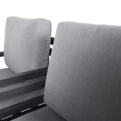 4-teilige Lounge-Gruppe 'Piazza', Tisch Mit Glasplatte, Inklusive Auflagen 16 4-teilige Lounge-Gruppe 'Piazza', Tisch Mit Glasplatte, Inklusive Auflagen -Fashion Garden Store 3910302532 Alu Loungergruppe Piazza 4tlg schwarz inkl Kissen grau Tisch mit Glasplatte 74485