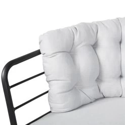 4-teilige Lounge-Gruppe 'Bella', Schwarz, Inklusive Auflagen -Fashion Garden Store 3910302533 Alu Loungergruppe Bella 4tlg schwarz inkl Kissen hellgrau11 74489