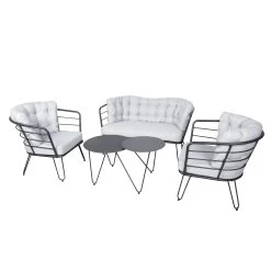 4-teilige Lounge-Gruppe 'Bella', Schwarz, Inklusive Auflagen