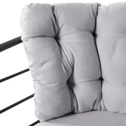 4-teilige Lounge-Gruppe 'Bella', Schwarz, Inklusive Auflagen -Fashion Garden Store 3910302533 Alu Loungergruppe Bella 4tlg schwarz inkl Kissen hellgrau8 74492