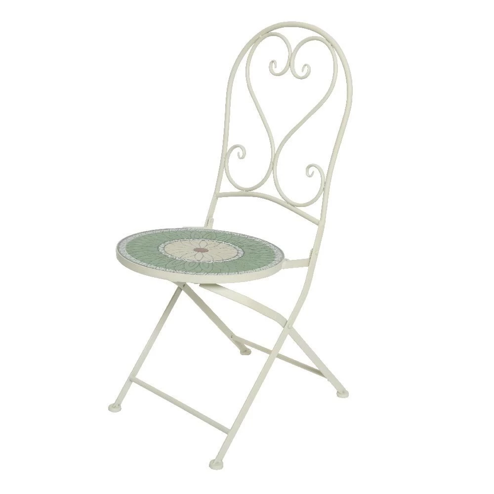 Bistro-Klappstuhl 'Vigo', Grün Mit Blumenmosaik 3 Bistro-Klappstuhl 'Vigo', Grün Mit Blumenmosaik