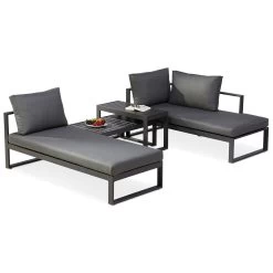 Best Loungegruppe 'Navarino', 4lgt., Anthrazit -Fashion Garden Store 3910302684 Loungegruppe Navarino 4tlg anthrazit anthrazit 3 100747