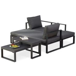 Best Loungegruppe 'Navarino', 4lgt., Anthrazit -Fashion Garden Store 3910302684 Loungegruppe Navarino 4tlg anthrazit anthrazit 6 100748