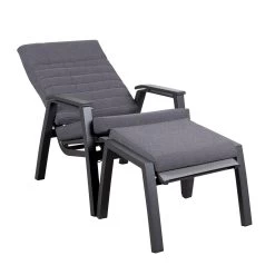 Loungesessel 'Paris', Grau/schwarz -Fashion Garden Store 3910302694 Loungesessel Paris inkl Auflage 10 118553